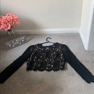 Bebe Lace Crop Top XS